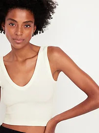 Exhale Seamless V-Neck Rib Tank | Old Navy (US)
