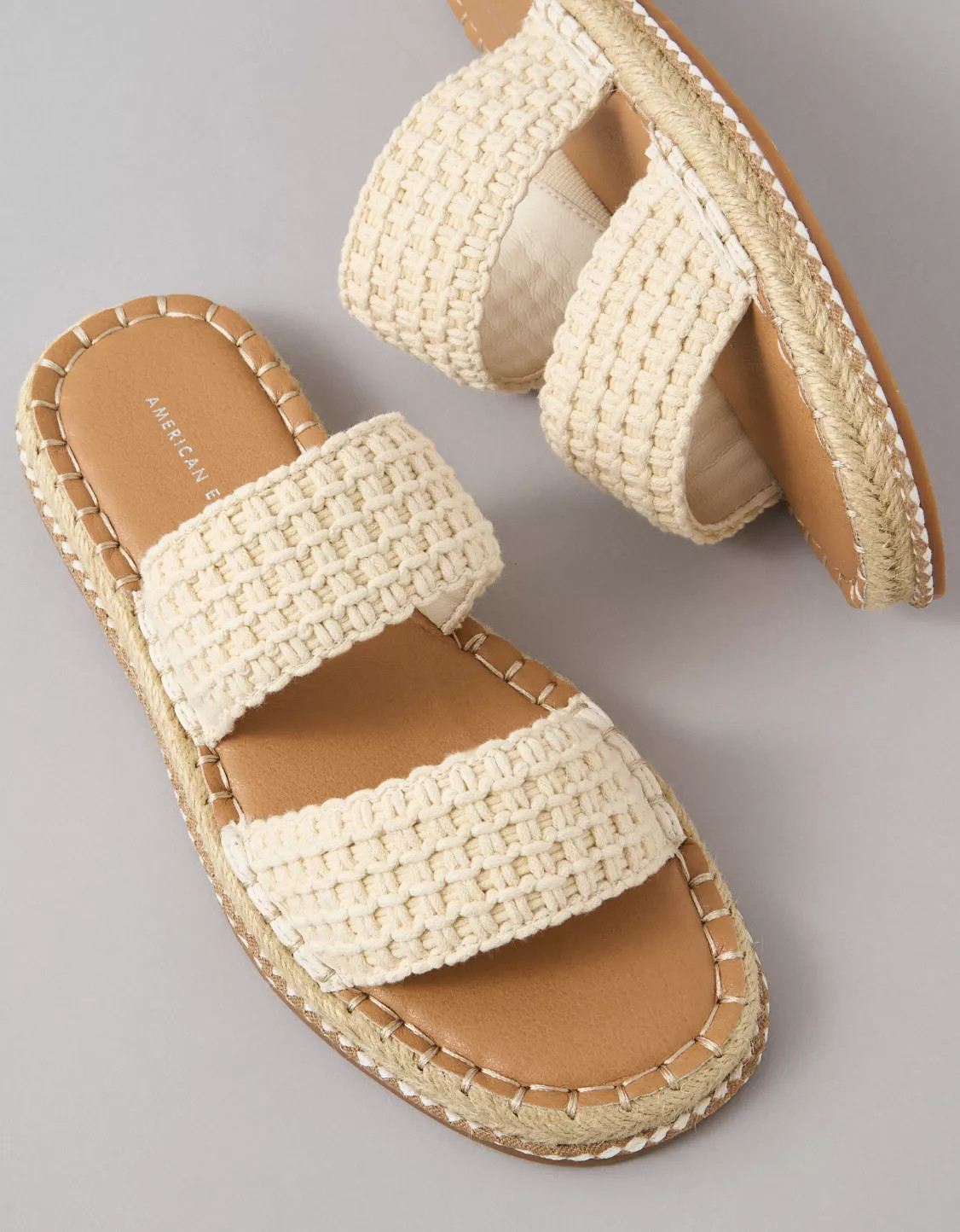 AE Crochet Espadrille Slide Sandal | American Eagle Outfitters (US & CA)