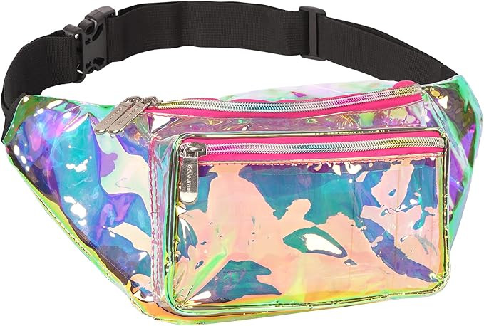 Holographic Clear Fanny Pack Belt Bag | Waterproof fanny pack for Women Fashionable - Crossbody B... | Amazon (US)