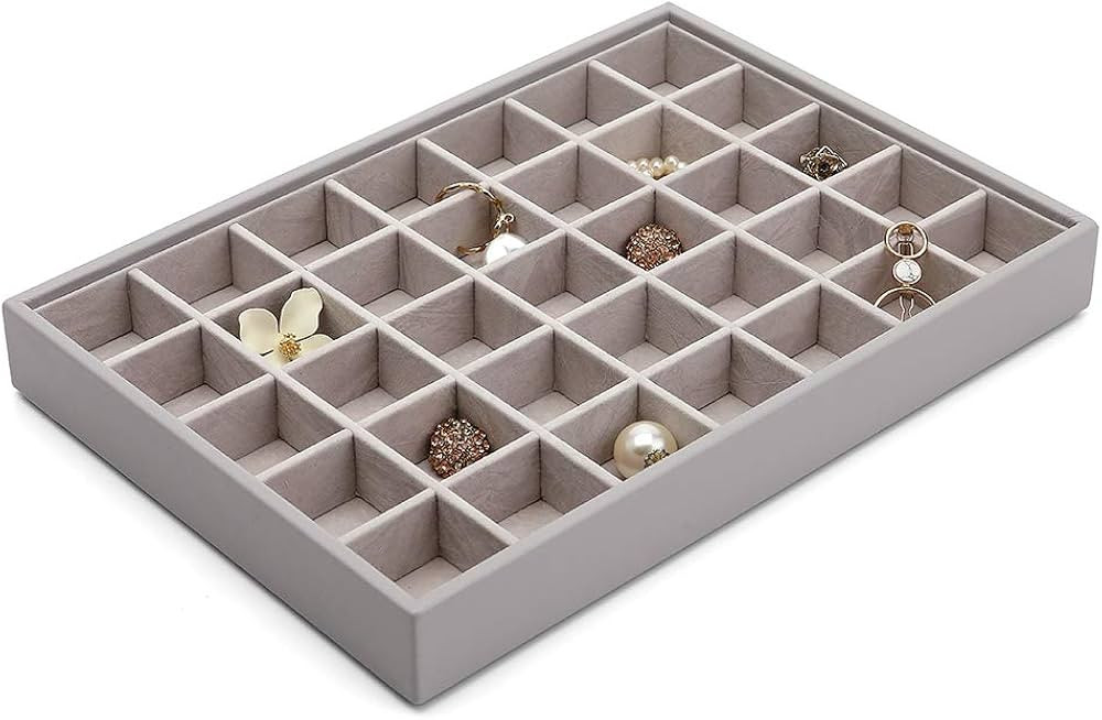 Vlando Miller Jewelry Tray Stackable Showcase Display Drawer Organizer Storage Checkerboard,Multi... | Amazon (US)