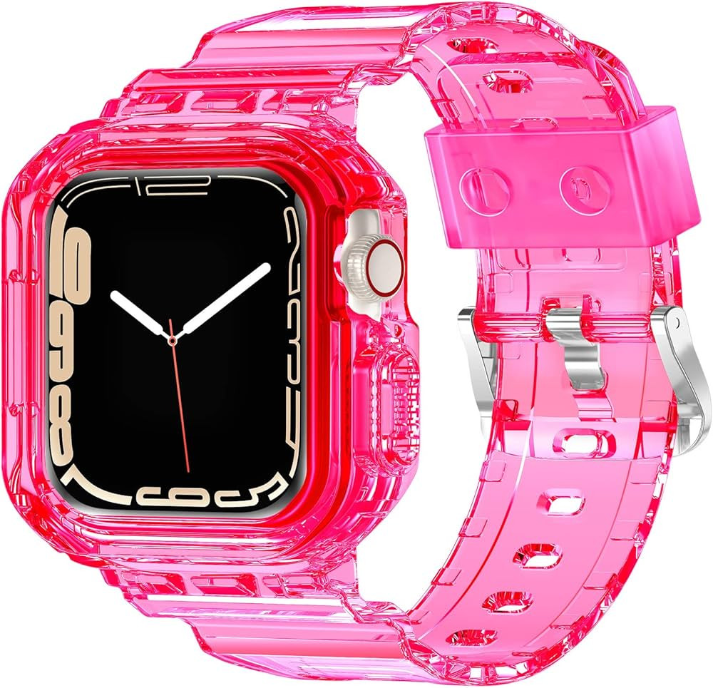 XYF Compatible for Crystal Clear Apple Watch Bands , 45mm 44mm 42mm 41mm 40mm 38mm 49mm with Bump... | Amazon (US)
