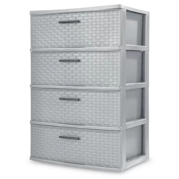 Sterilite 4 Drawer Wide Weave Tower Cement - Walmart.com | Walmart (US)