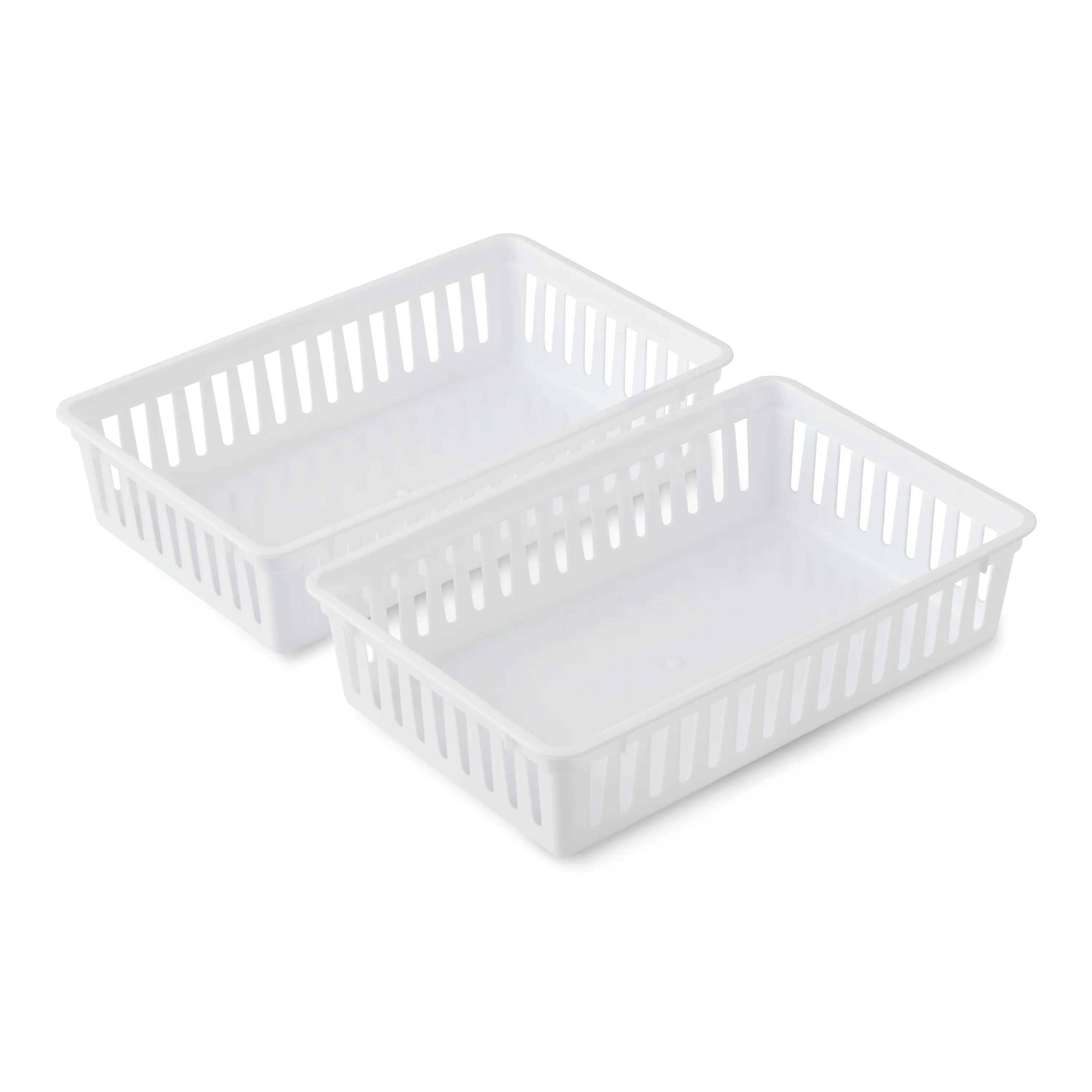 Mainstays Set of 2 Drawer Storage Organizer Plastic Mini Bins, Arctic White - Walmart.com | Walmart (US)