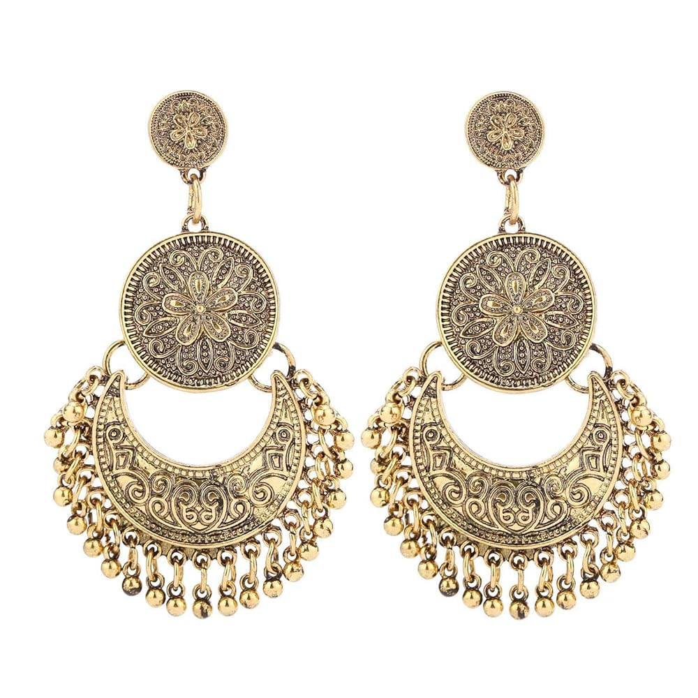 Vintage Antique Silver Dangle Chandelier Earrings Beaded Tassel Earring for Women | Amazon (US)