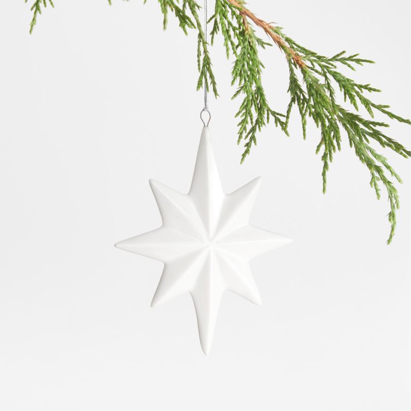 White Ceramic Star Christmas Tree Ornament + Reviews | Crate and Barrel | Crate & Barrel