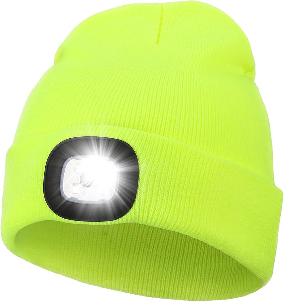 MELASA Unisex Hat with Light, USB Rechargeable Hands Free Headlamp LED Beanie, Winter Gifts for M... | Amazon (US)