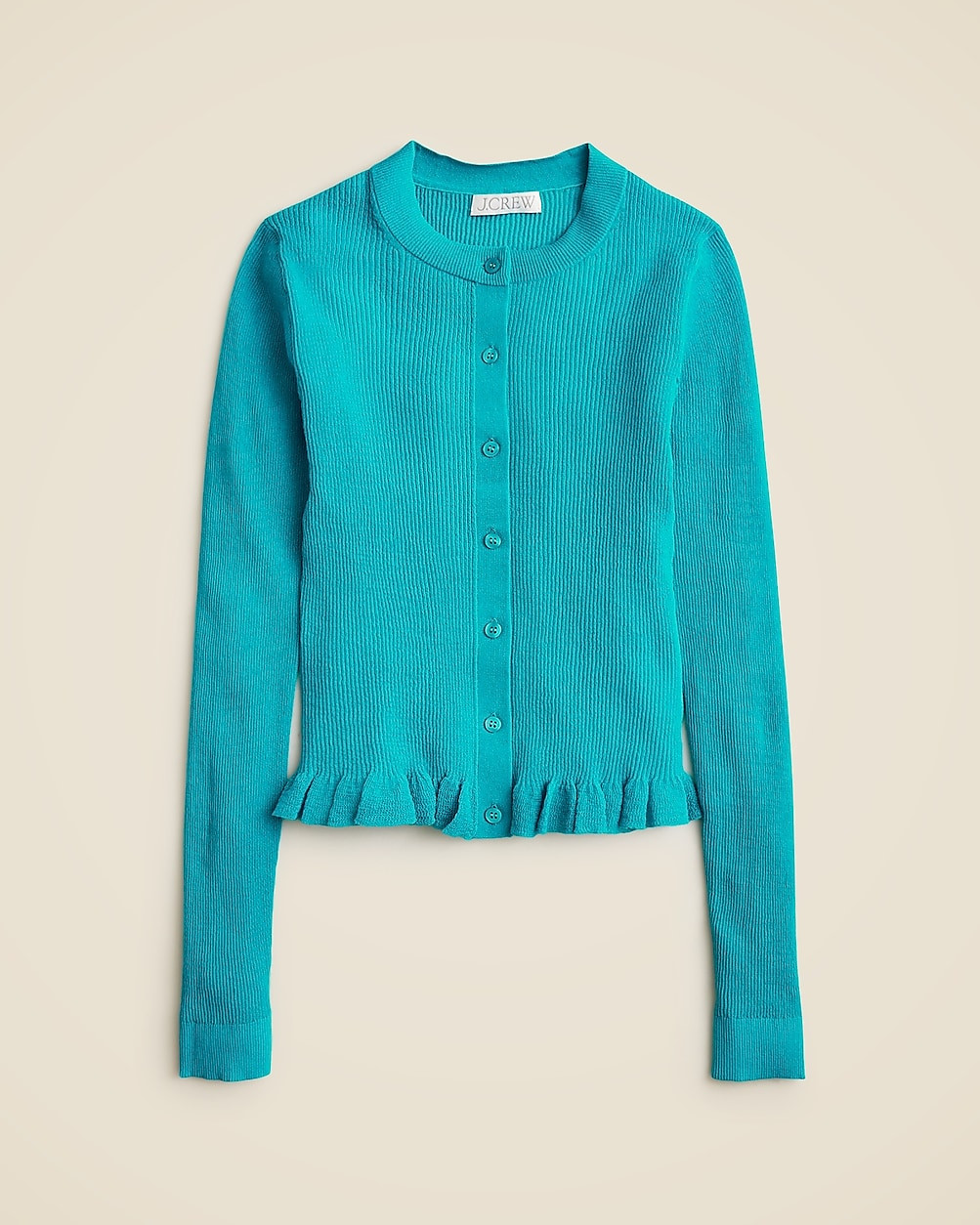 Ruffle-trim cotton gauze cardigan | J. Crew US