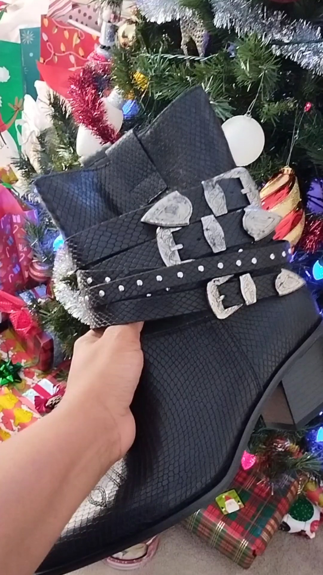 One of my favorite boot styles is the kind with studs, buckles, chains, rhinestones, straps, etc. I'm a huge fan of the urban rock glam look, very feminine and edgy. So embellished ankle boots are my jam!👌🏾🖤

#LTKootd #LTKHoliday #LTKgrwm