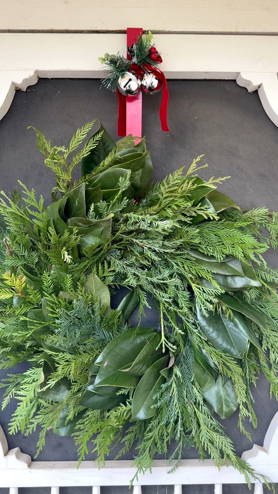 DIY holiday wreath! I made this wreath using a metal wreath form, Southern magnolia leaves, cedar, and redwood pine! The wreath hanger is from Michael’s! The floral wire is from Walmart! ❤️ 

#LTKHoliday #LTKSaleAlert #LTKFindsUnder50