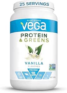 Vega Protein and Greens, Vanilla, Vegan Protein Powder, 20g Plant Based Protein, Low Carb, Keto, ... | Amazon (US)