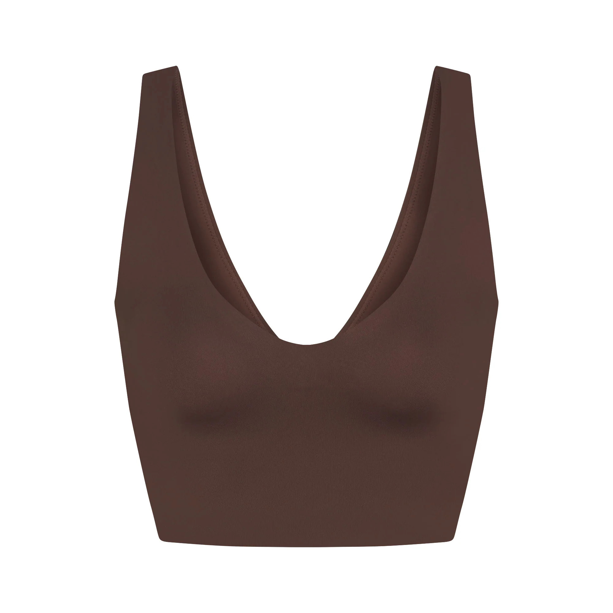 NikeSKIMS MATTE V-NECK BRA TOP | DARK SEPIA | SKIMS | SKIMS (US)