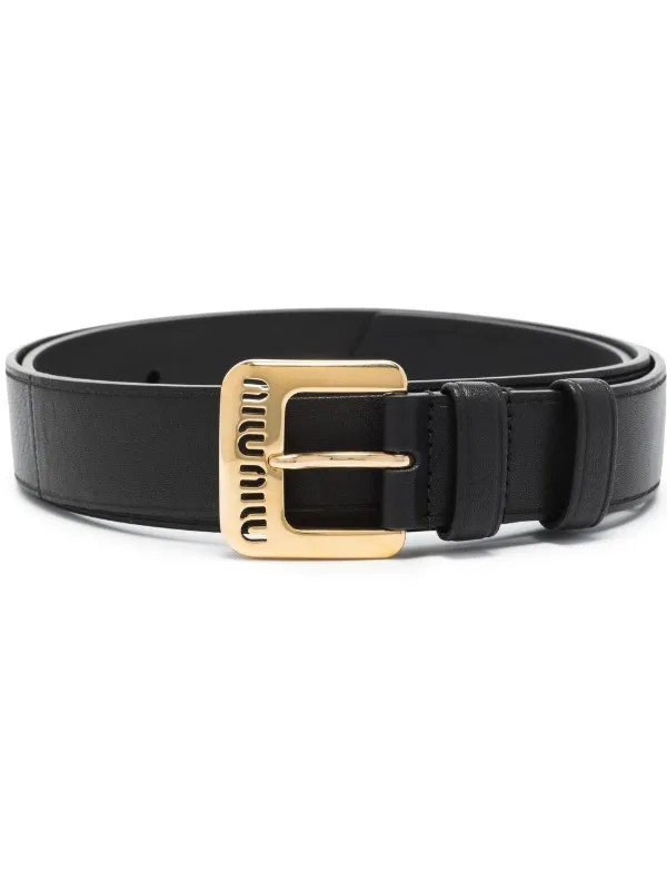 Miu Miu logo-embellished Leather Belt - Farfetch | Farfetch Global