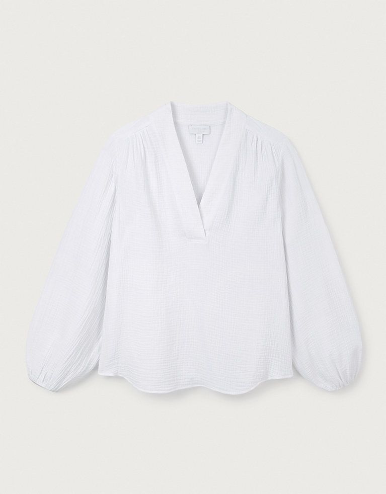 Organic Double Cotton Pop Over Blouse | The White Company (UK)