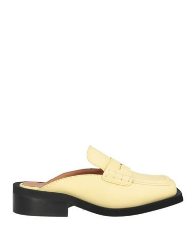 Ganni Woman Mules & Clogs Pastel yellow Size 5 Soft Leather | YOOX (US)