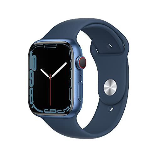 Apple Watch Series 7 [GPS + Cellular 45mm] Smart Watch w/Blue Aluminum Case with Abyss Blue Sport Band. Fitness Tracker, Blood Oxygen & ECG Apps, Always-On Retina Display, Water Resistant | Amazon (US)