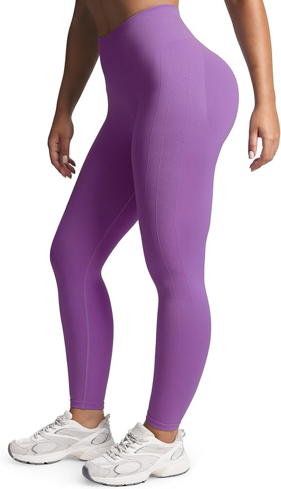 Aoxjox Workout Seamless Leggings for Women High Waisted Fitness Yoga Contour Sculpt Pants 22" | Amazon (US)