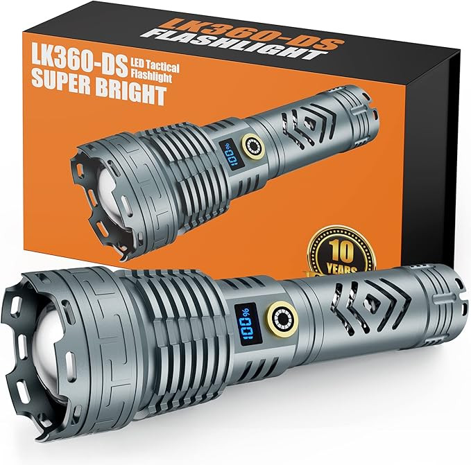 Dsstoc LED Flashlight, 500000 Lumen Tactical Flashlights High Lumens Rechargeable Super Bright Fl... | Amazon (US)