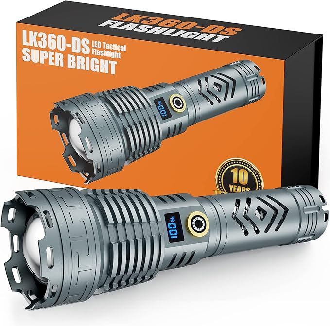 Dsstoc LED Flashlight, 500000 Lumen Tactical Flashlights High Lumens Rechargeable Super Bright Fl... | Amazon (US)
