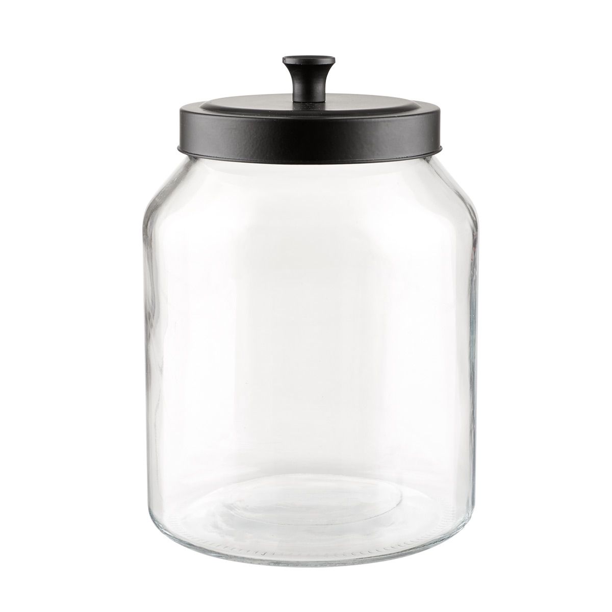 3.2 qt. Glass Canister Black Matte Lid | The Container Store