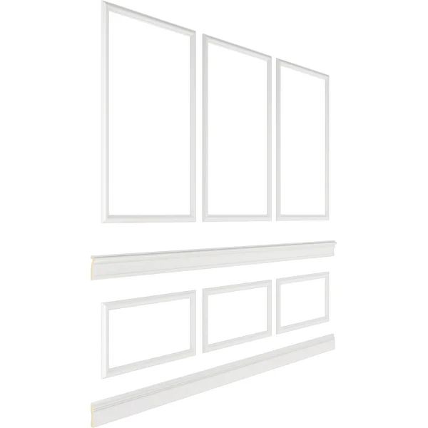 94 1/2"L (Adjustable 96"H to 120"H) Ashford Square Panel Stacked Wall Wainscot Paneling Kit | Wayfair North America