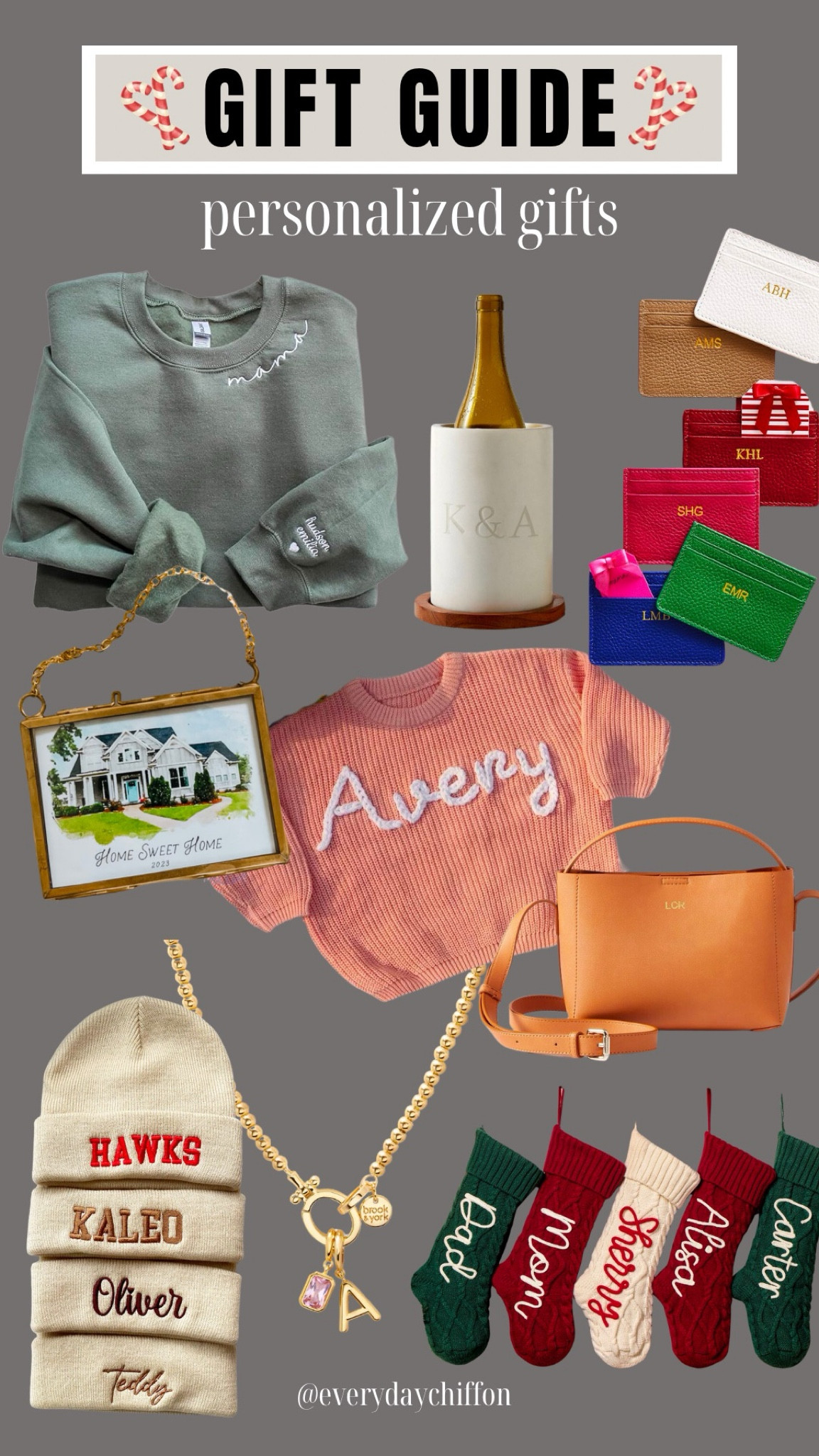 Gift guide personalized gifts 

Gifts for parents 
Gifts for grandparents 
Sticking stuffers 
Personalized stockings
Christmas stockings 
Personalized gift 
Gifts for her
Gifts for him
Gifts for baby
Gift guides 
Holiday Gifts 

#LTKGiftGuide #LTKFindsUnder100 #LTKHoliday