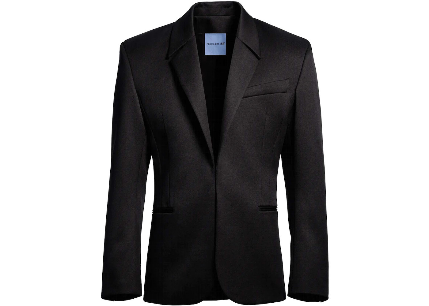 Mugler H&M Defined-Waist Wool Blazer (Mens)Black | StockX