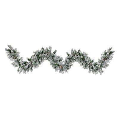 Northlight 9' x 10" Unlit Flocked Angel Pine with Pine Cones Artificial Christmas Garland | Target