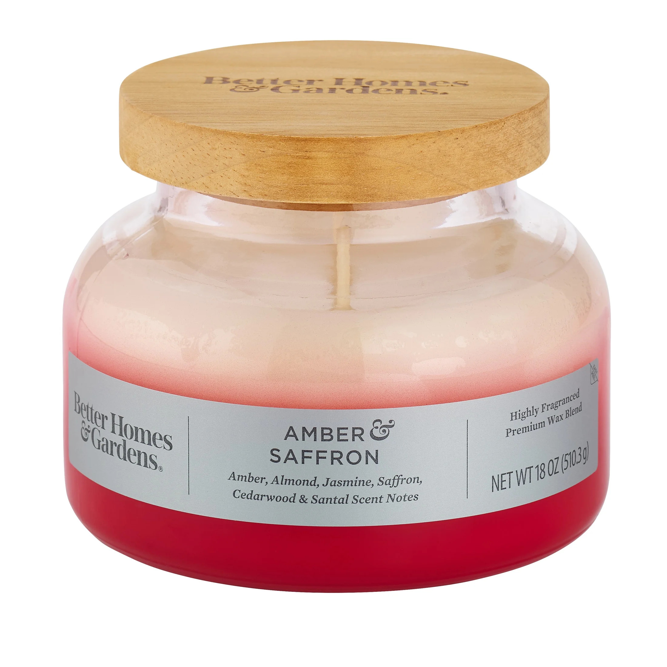 Better Homes & Gardens Amber & Saffron Scented 2-Wick 18oz Ombre Bell Jar Candle | Walmart (US)
