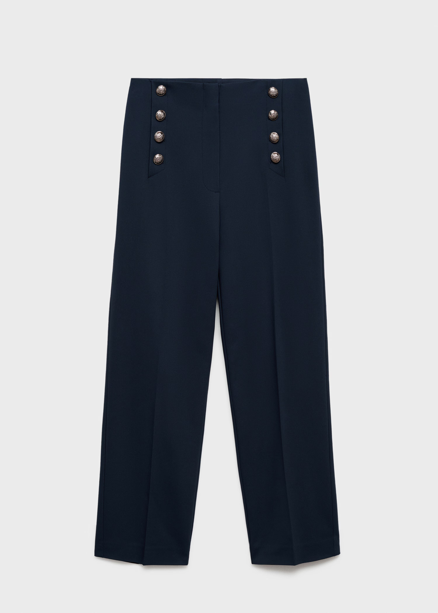 Straight trousers with jewel buttons - Women | MANGO United Kingdom | MANGO (UK)