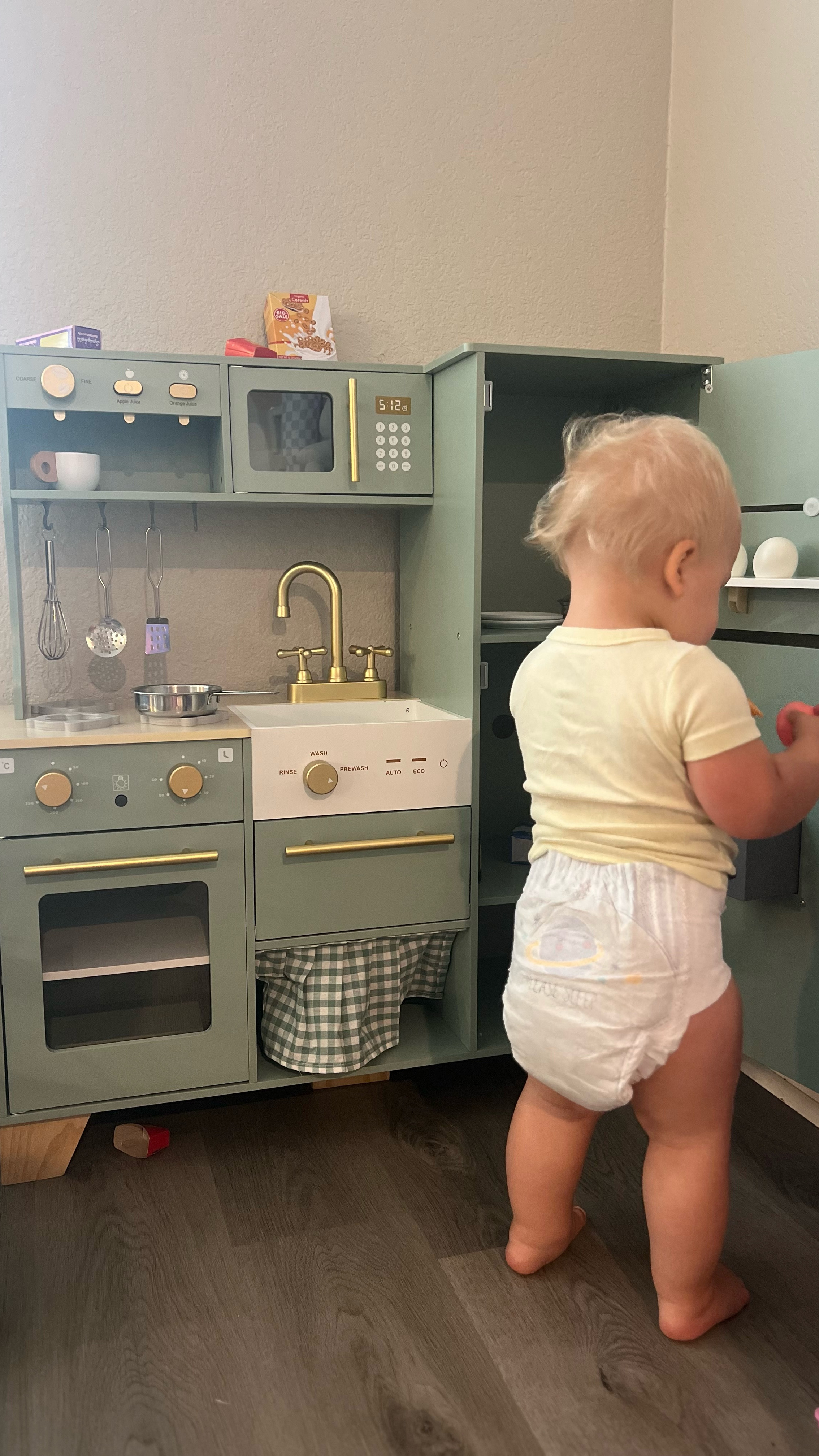 Montessori play kitchen for toddlers 👩‍🍳🧒
This wooden toy kitchen is the perfect size for 1–3 year olds and encourages pretend play, independent learning, and fine motor skills. We also added a toddler shopping cart with play food, and it’s her favorite thing right now!

This full play kitchen set is great for small spaces, neutral playrooms, or Montessori-inspired play areas. Durable, aesthetic, and functional for everyday toddler play.

Perfect gift idea for birthdays, holidays, or first kitchen setups.

#montessoritoys #toddlermusthaves #woodenkitchen #pretendplayideas #toddlergiftideas #montessorikitchen #ltkbaby #ltkkids 

#LTKKids #LTKHome #LTKFamily