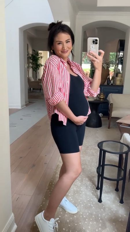 A cute and comfy maternity OOTD! This romper is so comfortable and affordable! 🤍

Spring style | maternity style | summer fashion 

#LTKSeasonal #LTKBaby #LTKGiftGuide