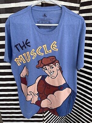 Walt Disney Hercules Shirt All Over Print The Muscle Graphic Tee Blue Mens XL  | eBay | eBay US