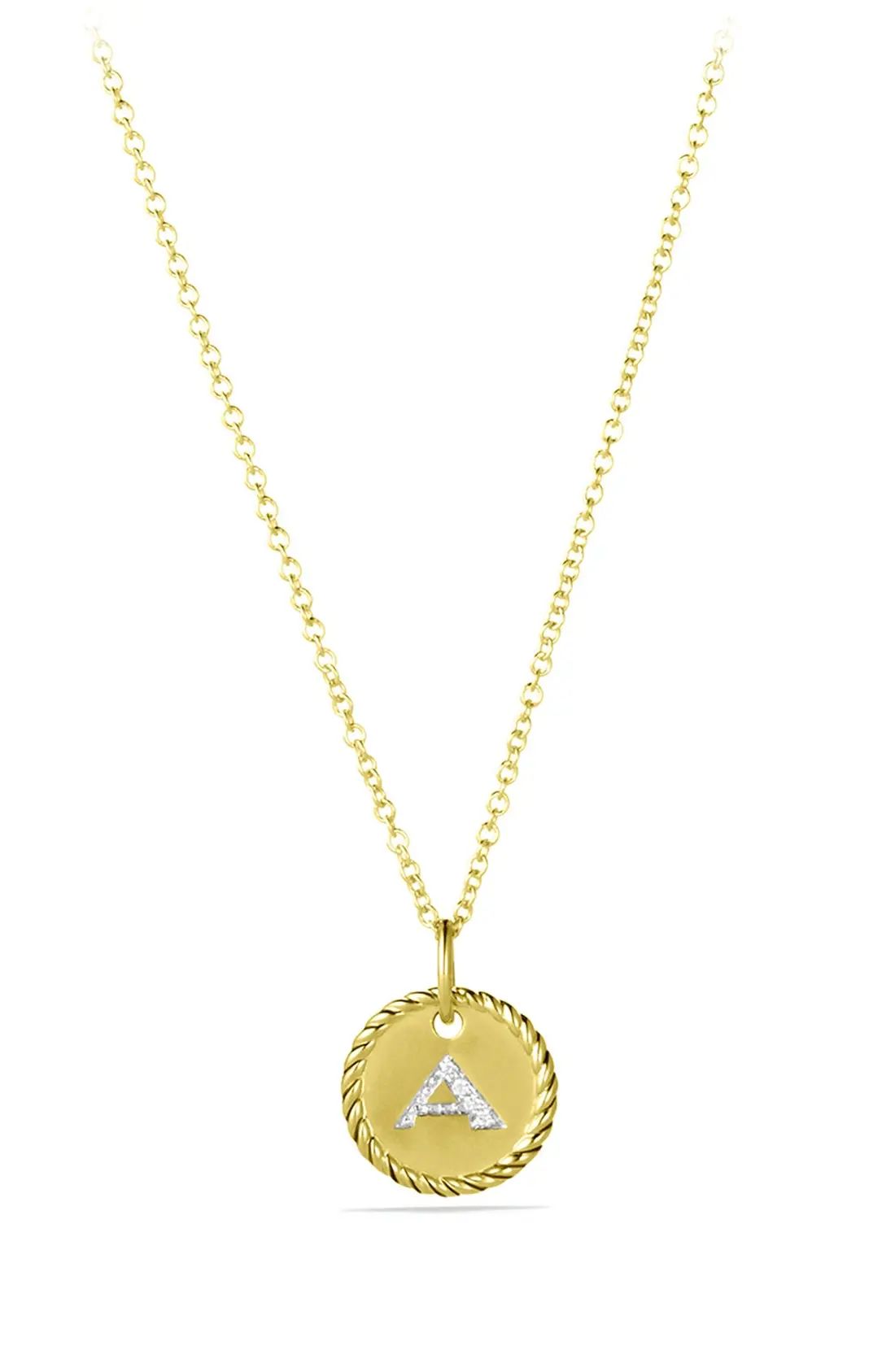 'Cable Collectibles' Initial Pendant with Diamonds in Gold on Chain | Nordstrom