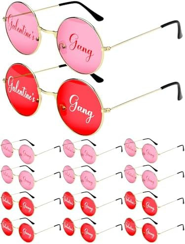 Flutesan 12 Pair Galentines Gang Sunglasses Gifts Bulk Red and Pink Galentines Day Party Favors B... | Amazon (US)