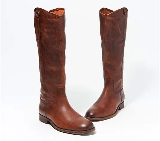 Frye Leather Tall Shaft Boots Melissa Button2 | QVC