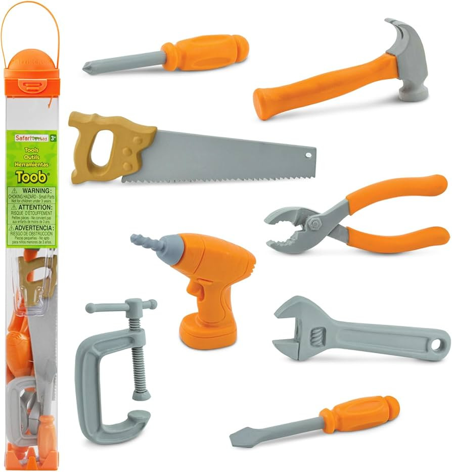 Safari Ltd. Handy Tools TOOB - 8 Mini Figurines Including Vice, Drill, Screwdrivers, Wrench, Plie... | Amazon (US)