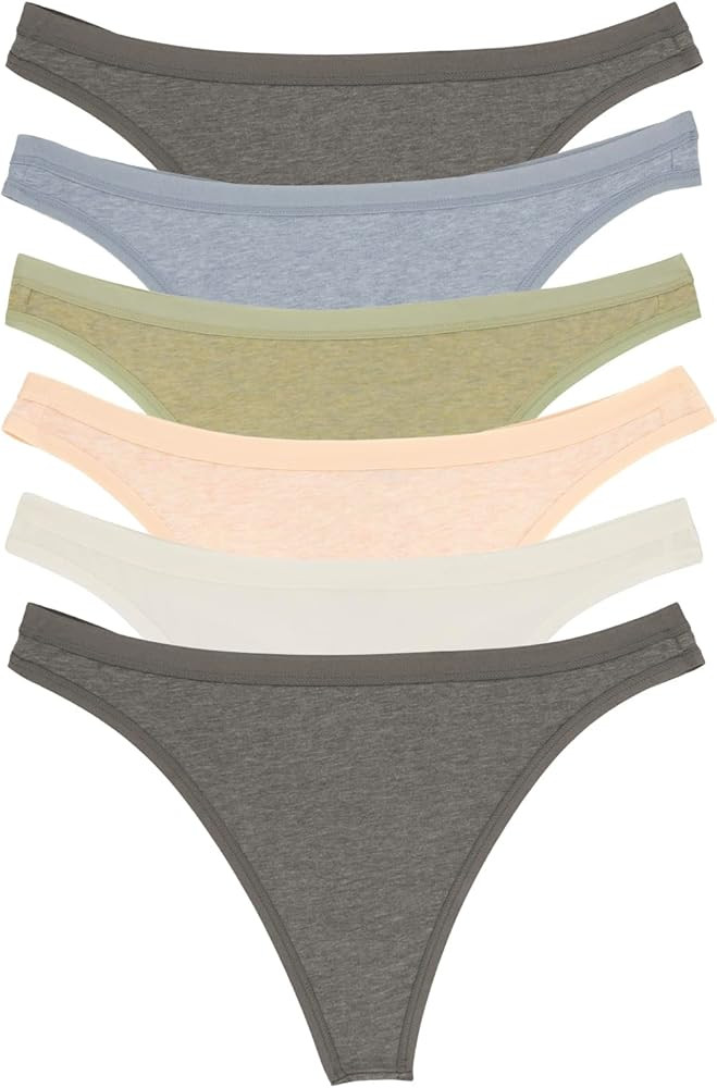 Felina Women's Organic Cotton Thong Underwear, 6-Pack | Amazon (US)