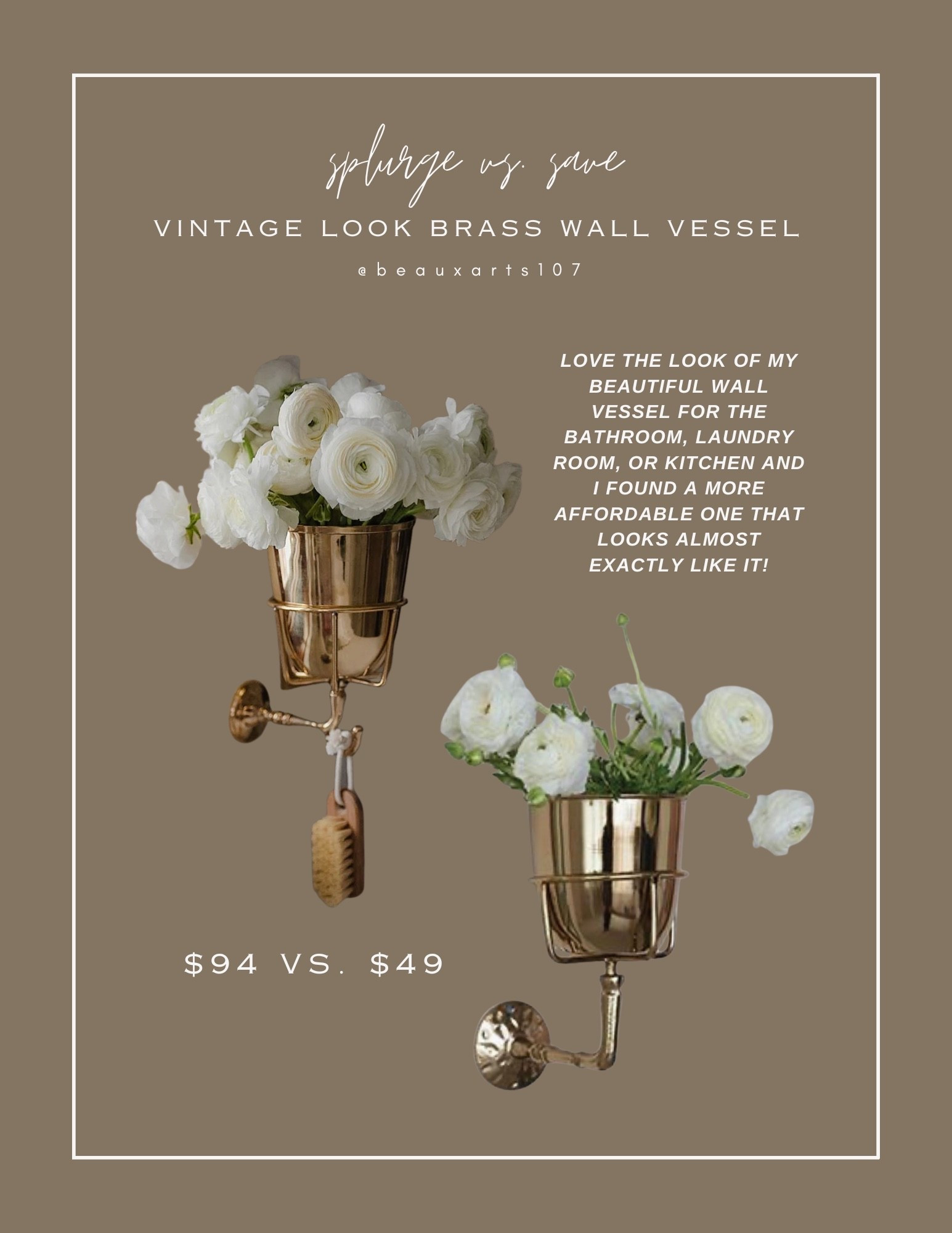 This beautiful vintage style brass wall vessel is such a great addition to any space! It adds warmth and character and  I found a great lower price option!

#LTKSaleAlert #LTKFindsUnder100 #LTKHome