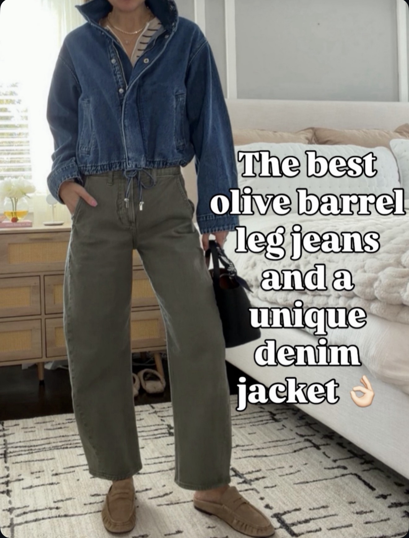 Olive barrel jeans + denim jacket = instant cool girl outfit 🙌 wearing size 24 

#LTKSeasonal #LTKOver40 #LTKmomlife