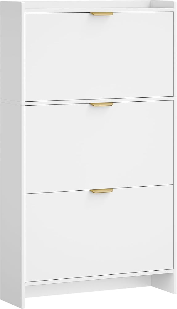 Hzuaneri Schuhschrank mit 3 Klappen, Schuhregal, Schuhkipper Schmal, Verstellbar, Schuhaufbewahru... | Amazon (DE)