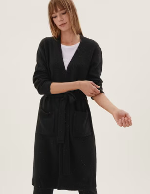 Textured Longline Cardigan | M&S Collection | M&S | Marks & Spencer (UK)