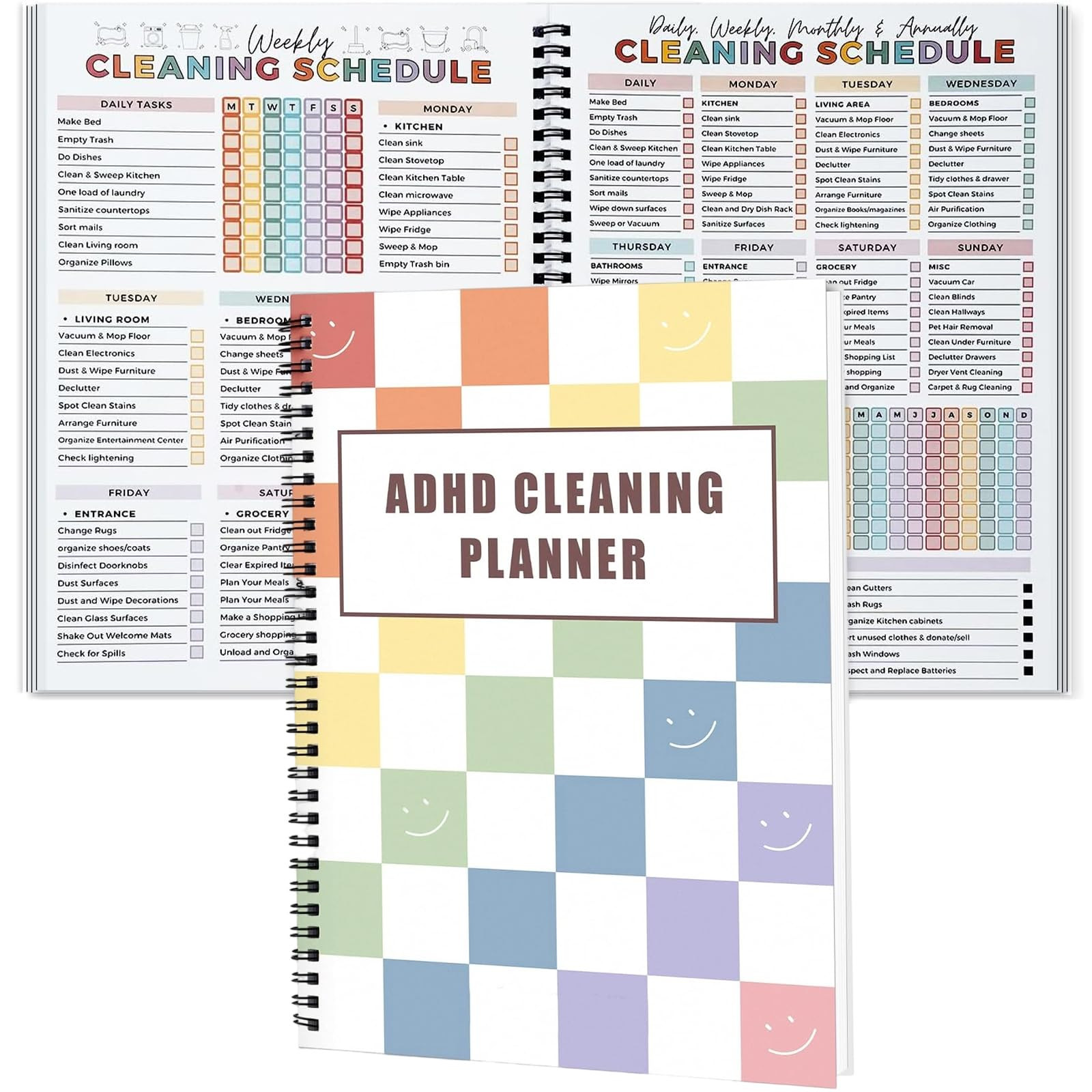ADHD Cleaning Planner for Adults, Fully Customizable Daily, Weekly, Monthly & Yearly Home Chore C... | Amazon (US)