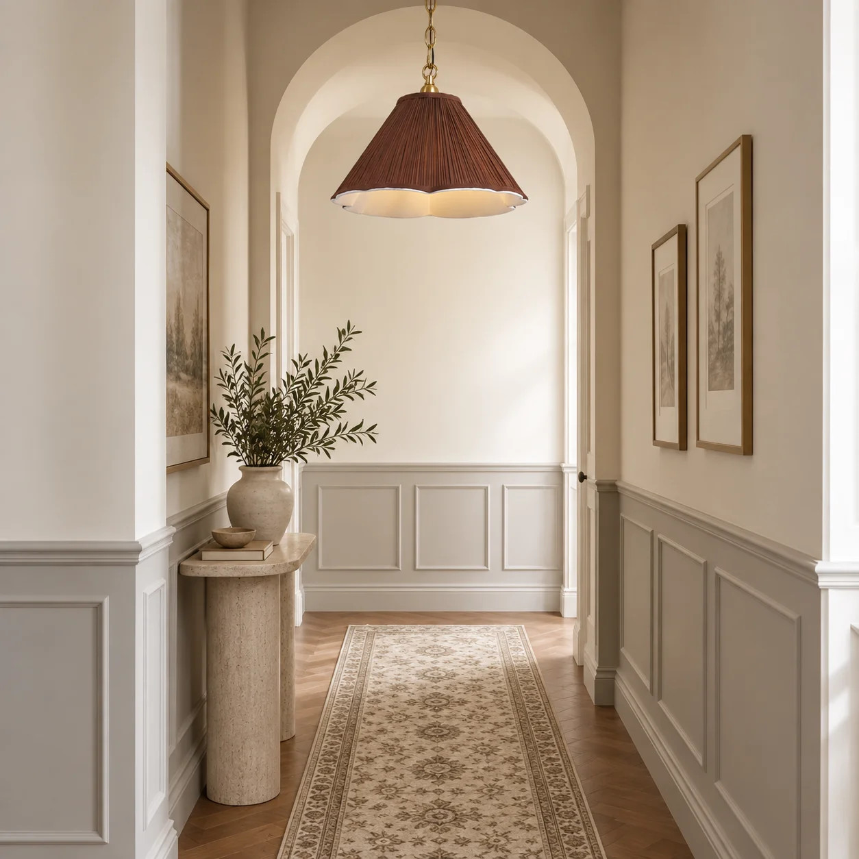 1-Light 15.2”W Pleated and Scalloped Pendant Light | Wayfair North America