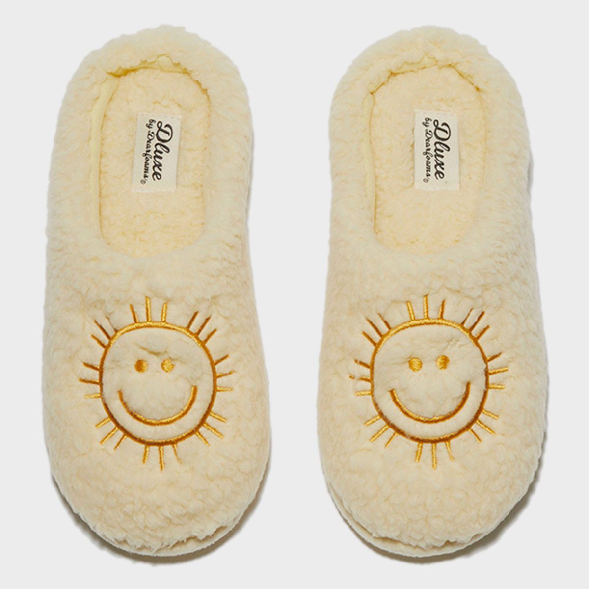 dluxe by dearfoams Women's Happy Face Slide Slippers - Yellow | Target