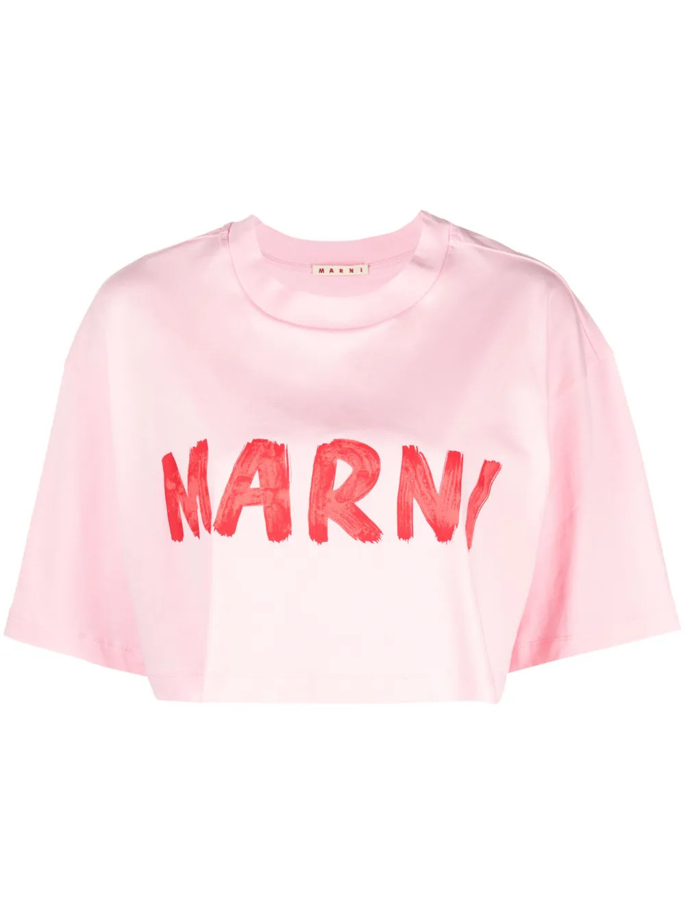 logo-print cropped cotton T-shirt | Farfetch Global