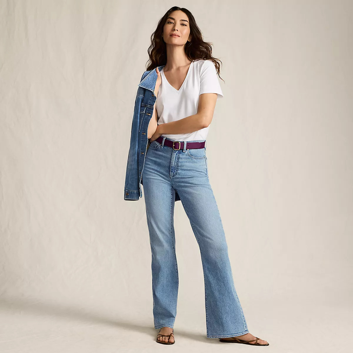 Women's Soft Denim High Rise Classic Flare Jeans | Lands' End (US)