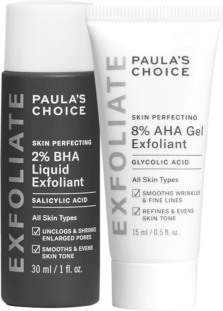 Paula's Choice SKIN PERFECTING 8% AHA Gel Exfoliant & 2% BHA Liquid Travel Duo, Facial Exfoliants... | Amazon (US)