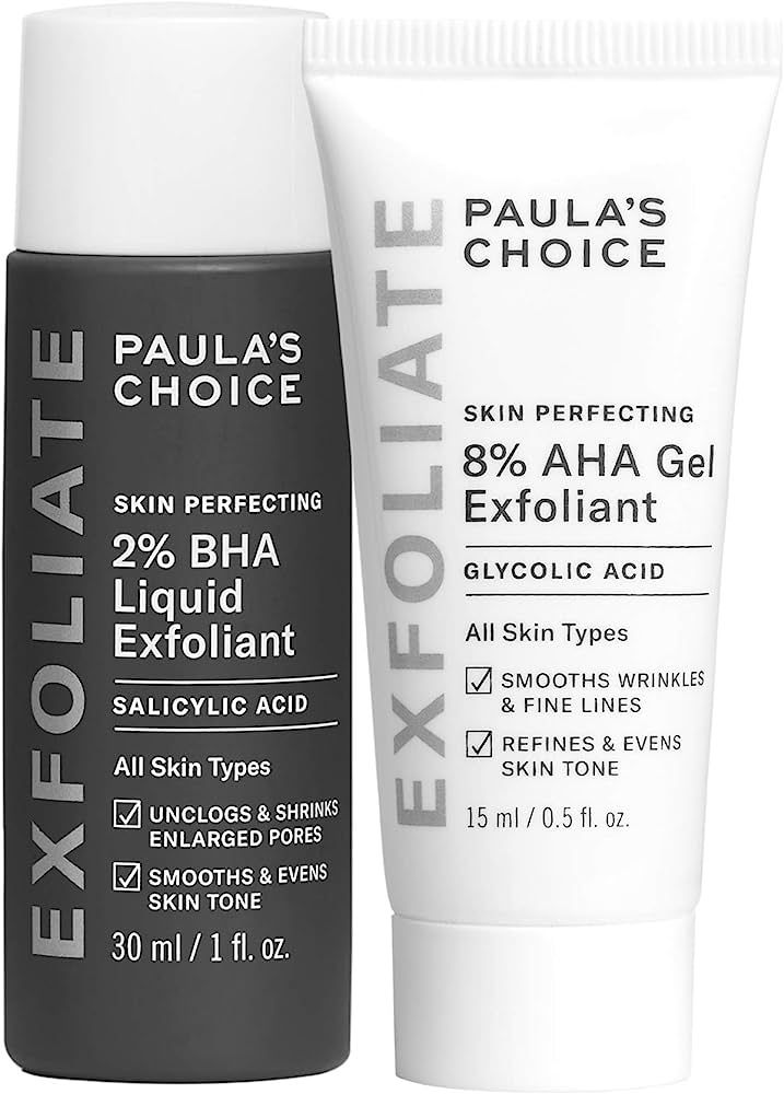 Paula's Choice SKIN PERFECTING 8% AHA Gel Exfoliant & 2% BHA Liquid Travel Duo, Facial Exfoliants... | Amazon (US)