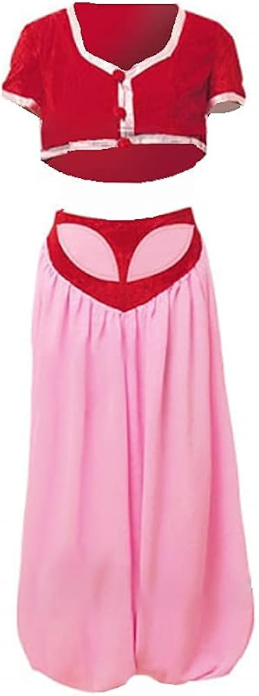 Women's I Dream of Jeannie Cosplay Jeannie Costume Red Dress Halloween Outfits Suit | Amazon (US)