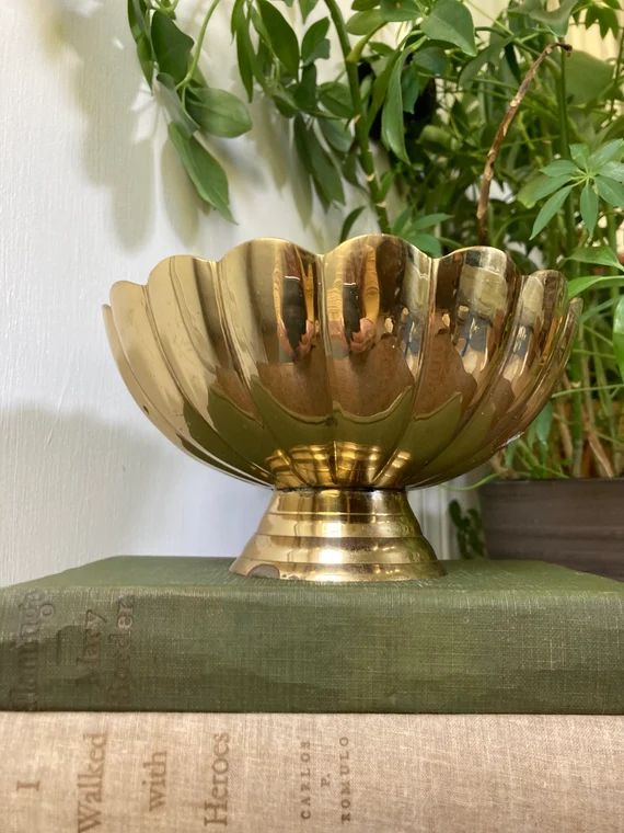 Vintage scalloped brass bowl | Etsy (US)